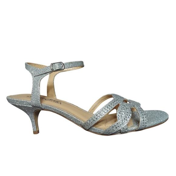 American Glamour Badgley Mischka XABRINA Sparkle Heel Sandals - Picture 1 of 9